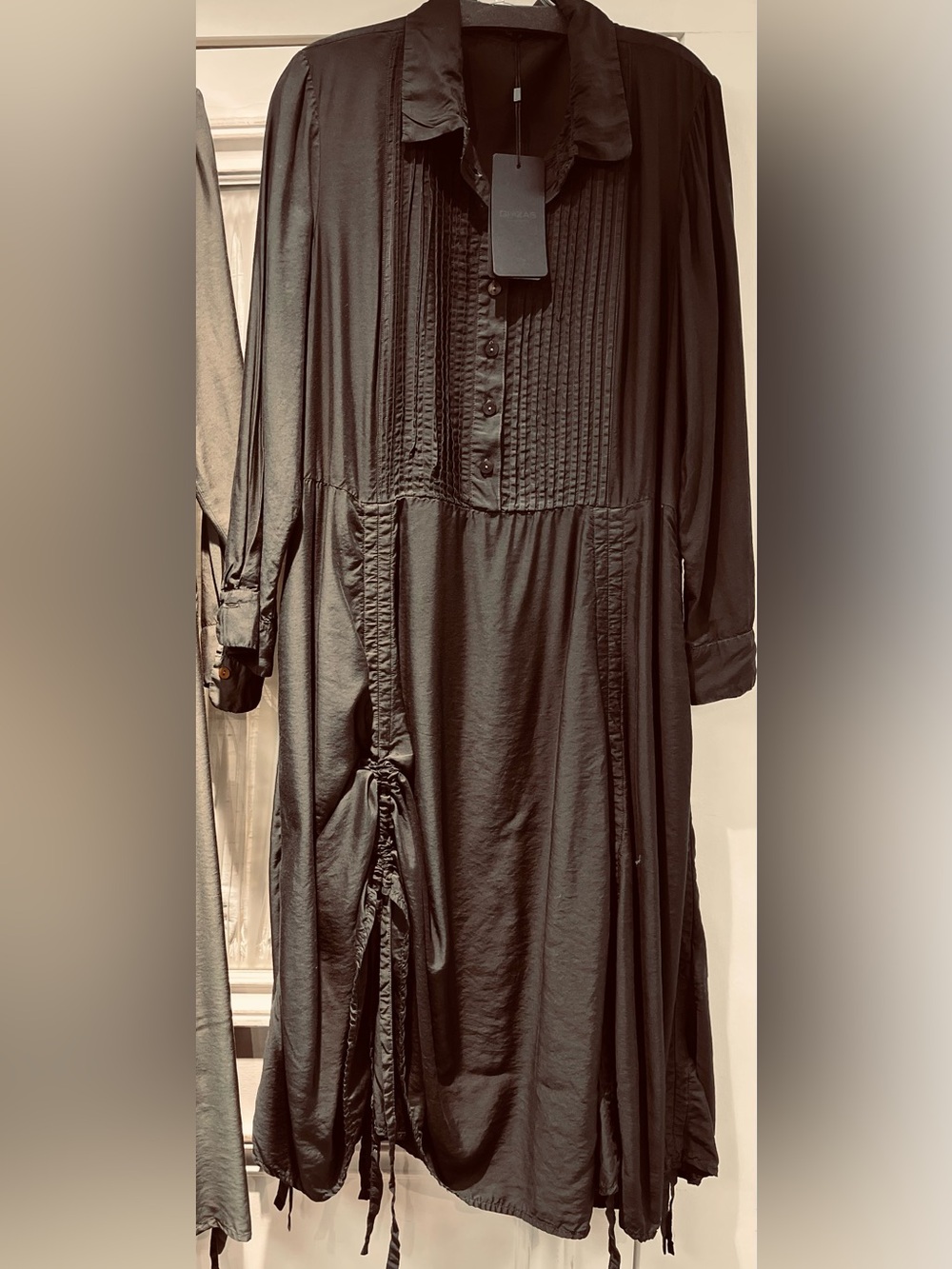 Grizas Black Pintuck Button-Front Versatile dress from Fall 2025
